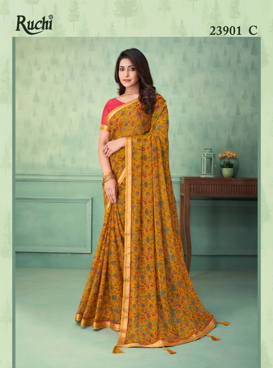 Ruchi Vaani 3 Chiffon Printed Sarees Catalog